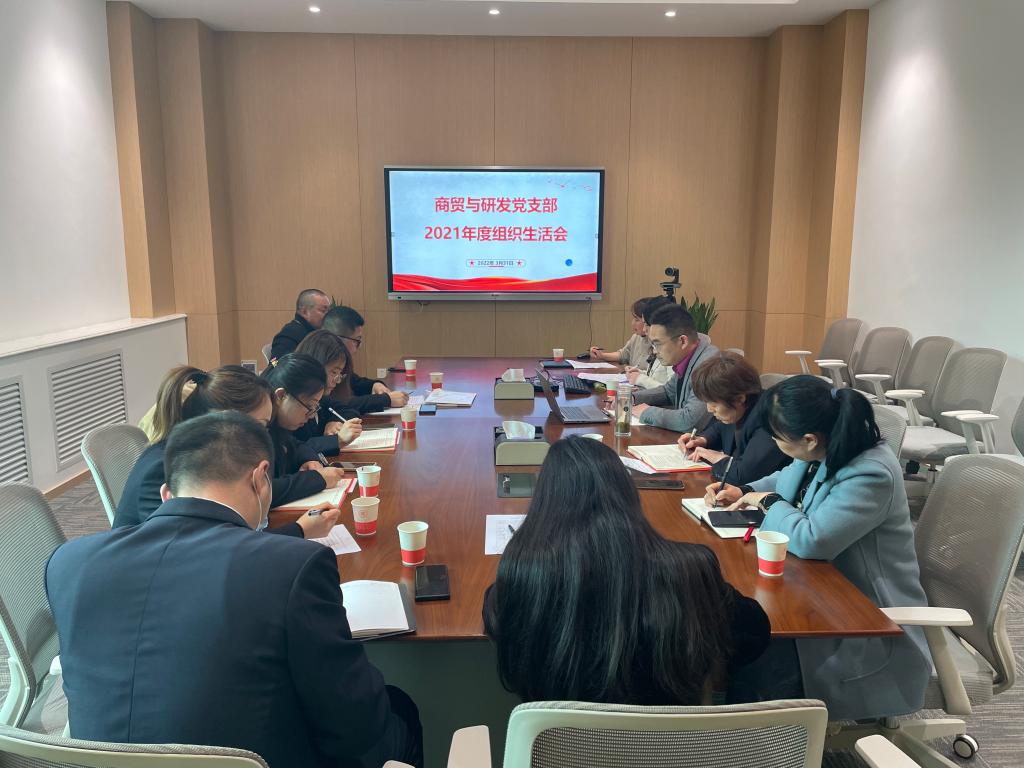 商贸与研发支部召开组织生活会及民主评议党员工作会议